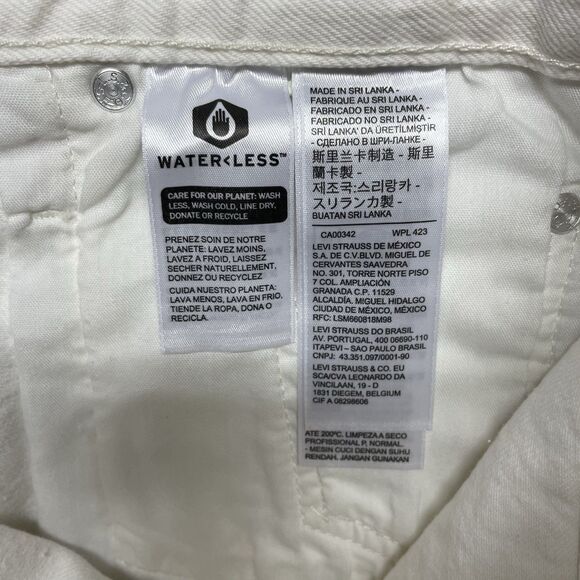 Levi's Premium 501 High Rise Distressed Off-White Denim Shorts Women's Sz 29 - Picture 10 of 15